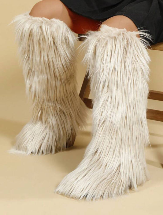 Long Fur Knee Boots