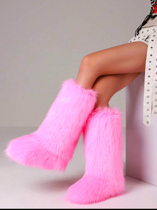 Pink Furry Boot