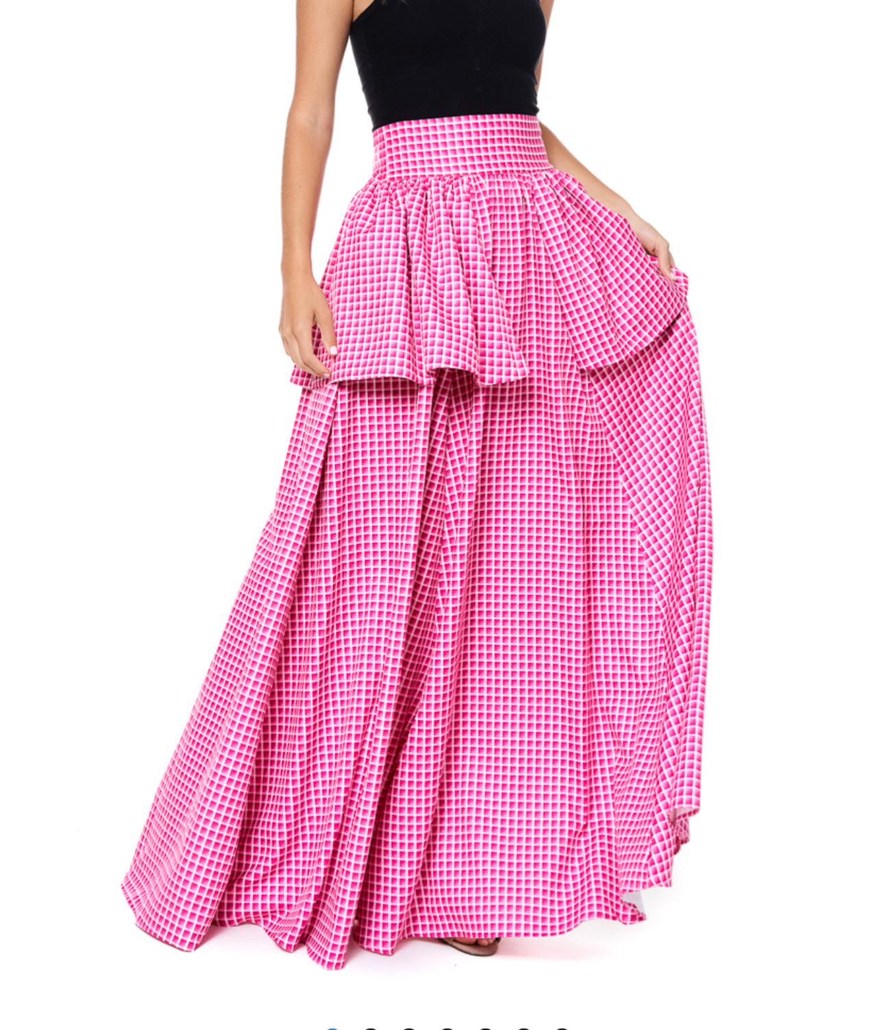 GINGHAM MAXI SKIRT